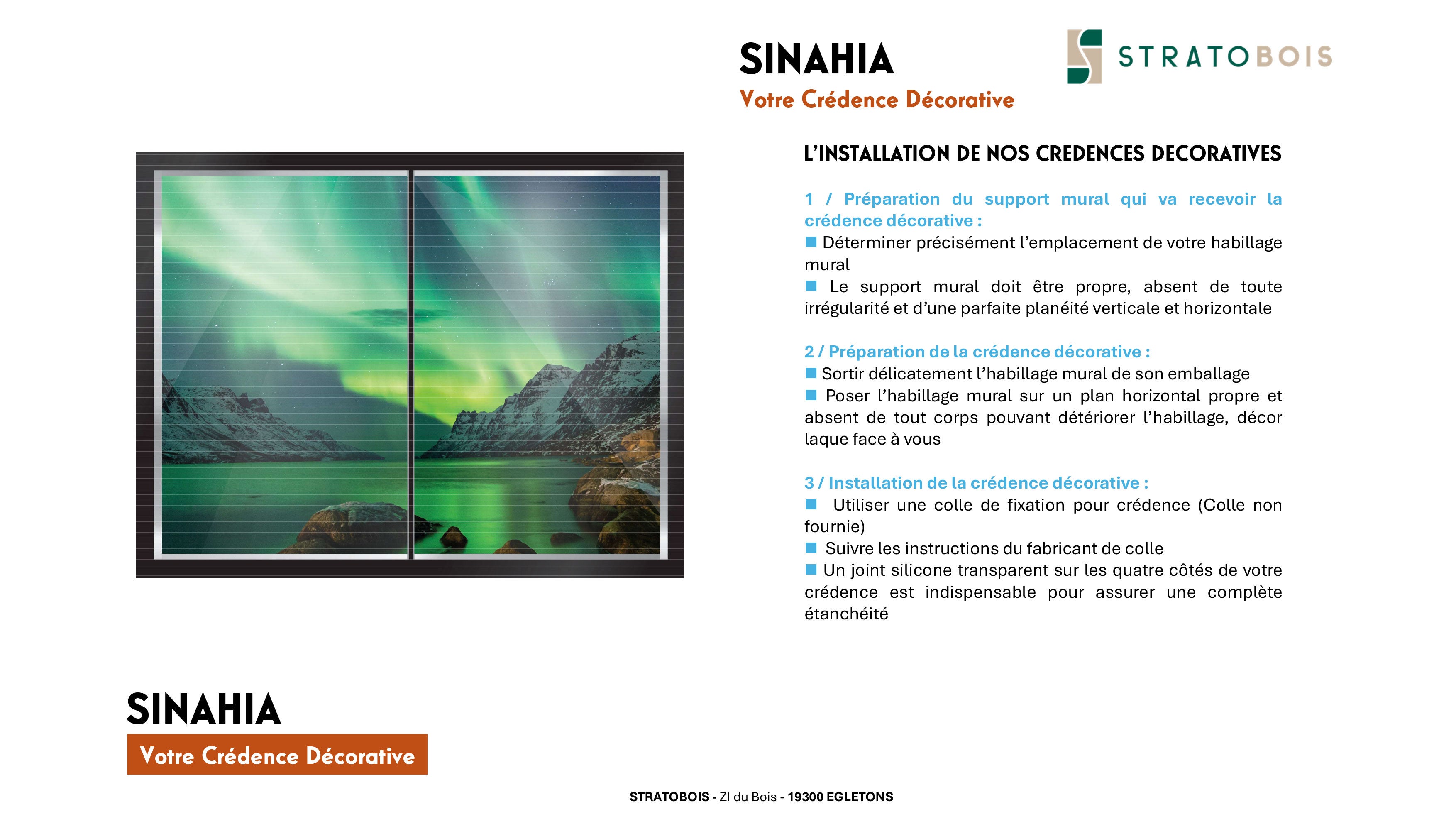 Crédence décorative SINAHIA paysage aurore 900mmx700mm Ep 6mm verre securit - 7