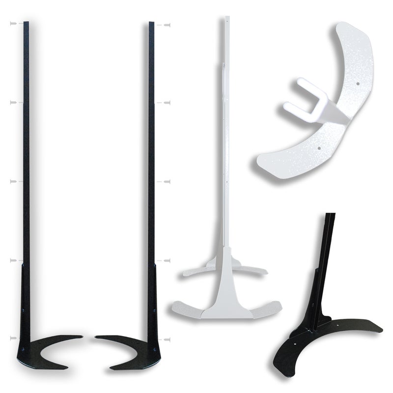 STEELIO - Zestaw stalowy samonośny o wysokości 198 cm do paneli perforowanych - kolor czarny