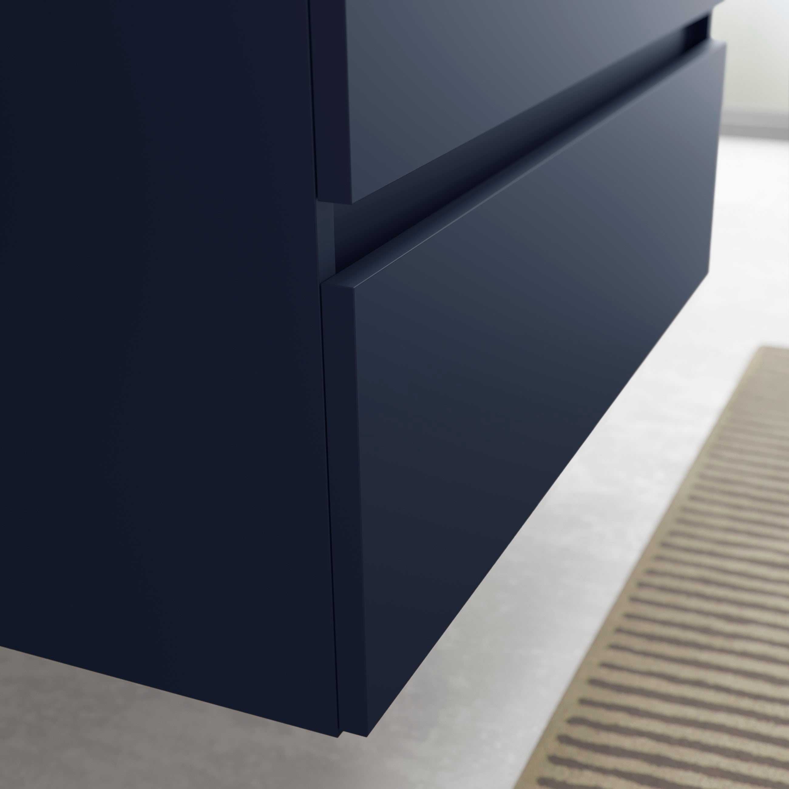 Meuble de salle de bain BEQUIA 120cm Bleu mat | Avec plan toilette (vasque non incluse) - 3