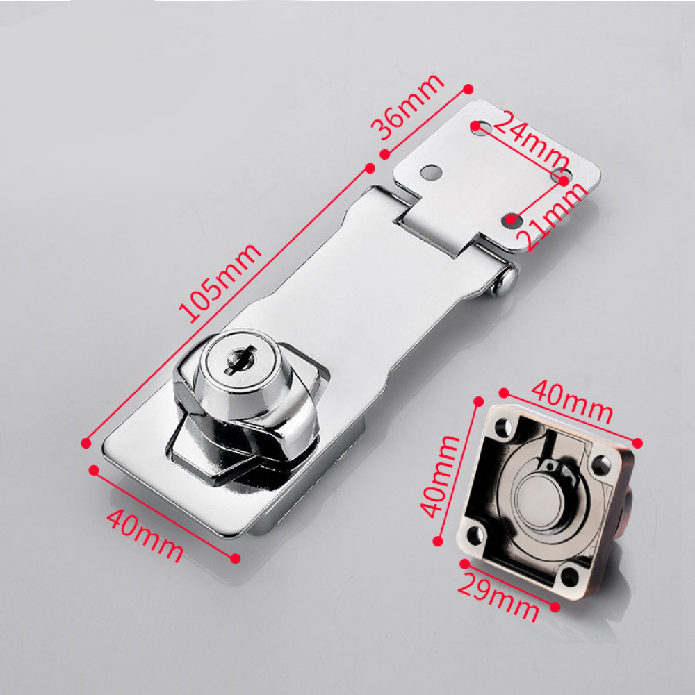 DECARETA Lot De 2 Cadenas à Moraillon 4 Pouces – Serrure De Sécurité Robuste En Alliage De Zinc Avec Clés Et Vis, Idéal Pour Tiroirs, Armoires, Casiers Et Portes