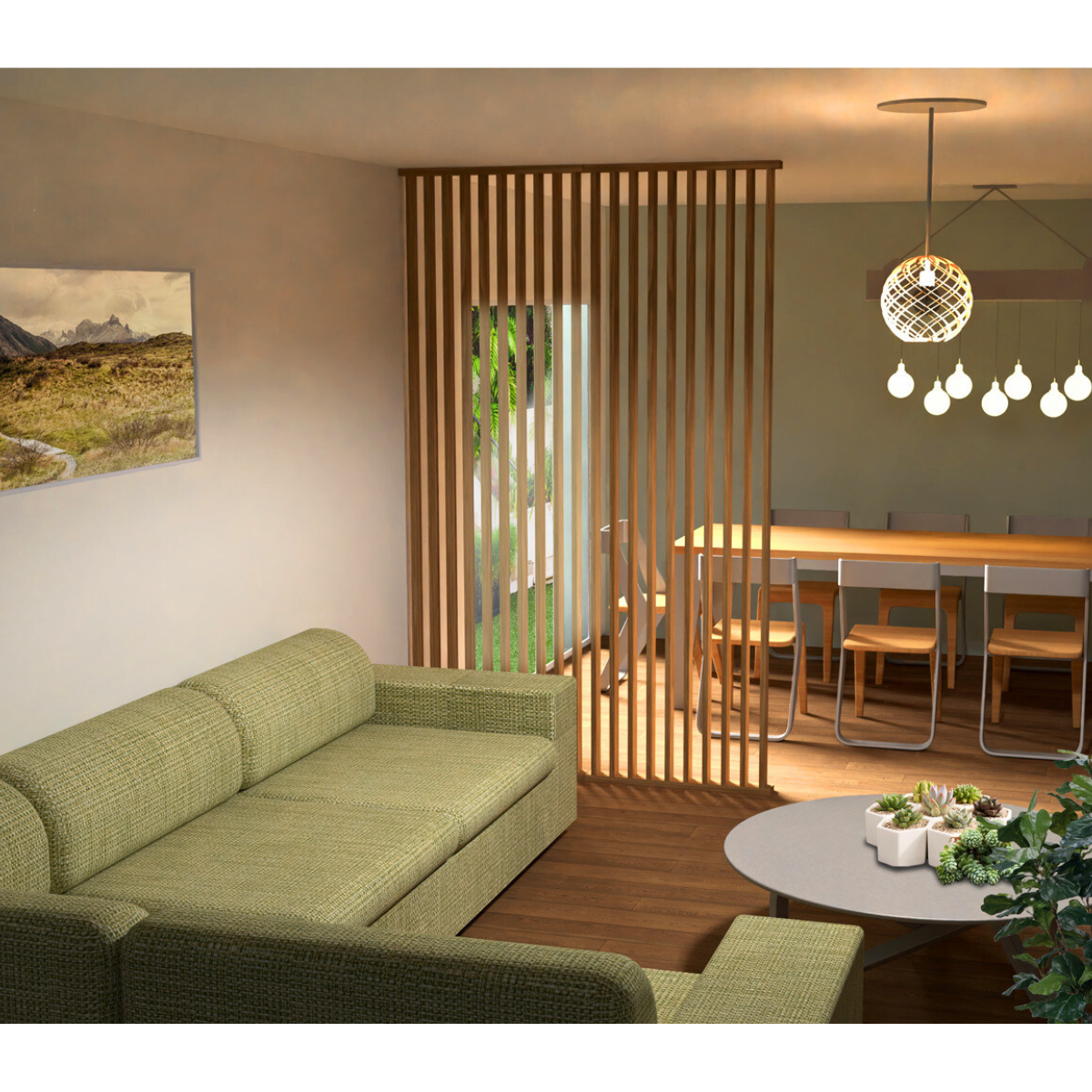 Cloison de séparation claustra droit chêne, H.2,54 m x l.80 cm, P.7,5 cm - 4