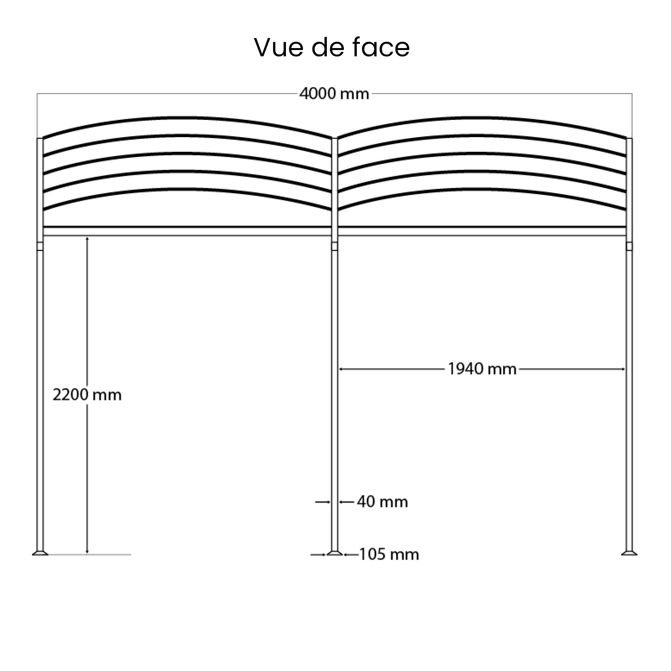 Pergola adossée Anthracite en Acier 14 m² - 5