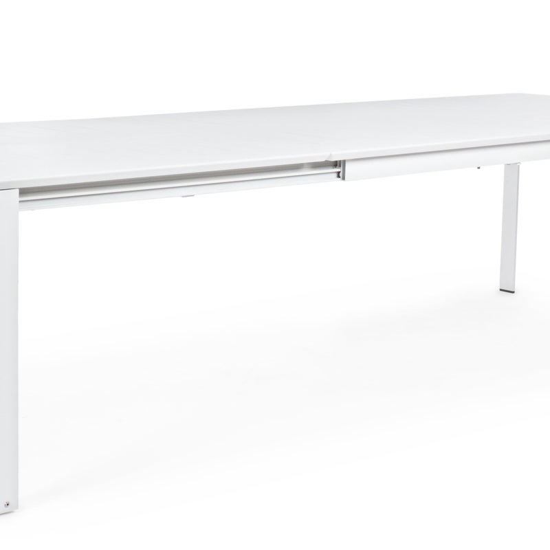 Rozkładany stół "KONNOR" z białego aluminium 200-300x110, do ogrodu i na werandę