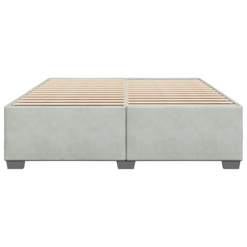 Cadre de lit sans matelas gris clair 200x200 cm velours - 4
