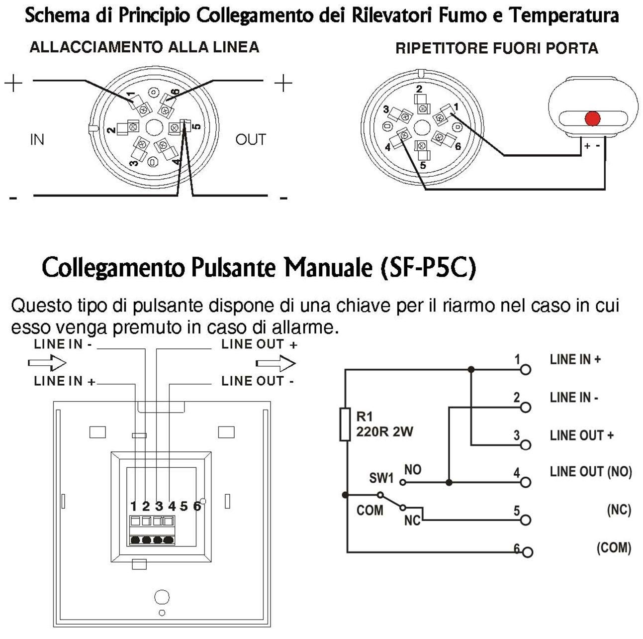 Rilevatori di Fumo 2 Sensori di Temperatura Multicriterio Antincendio Loop Led Uscita OC 14 mA Segnalazione Remota Completi di Base di Fissaggio Morse - 2