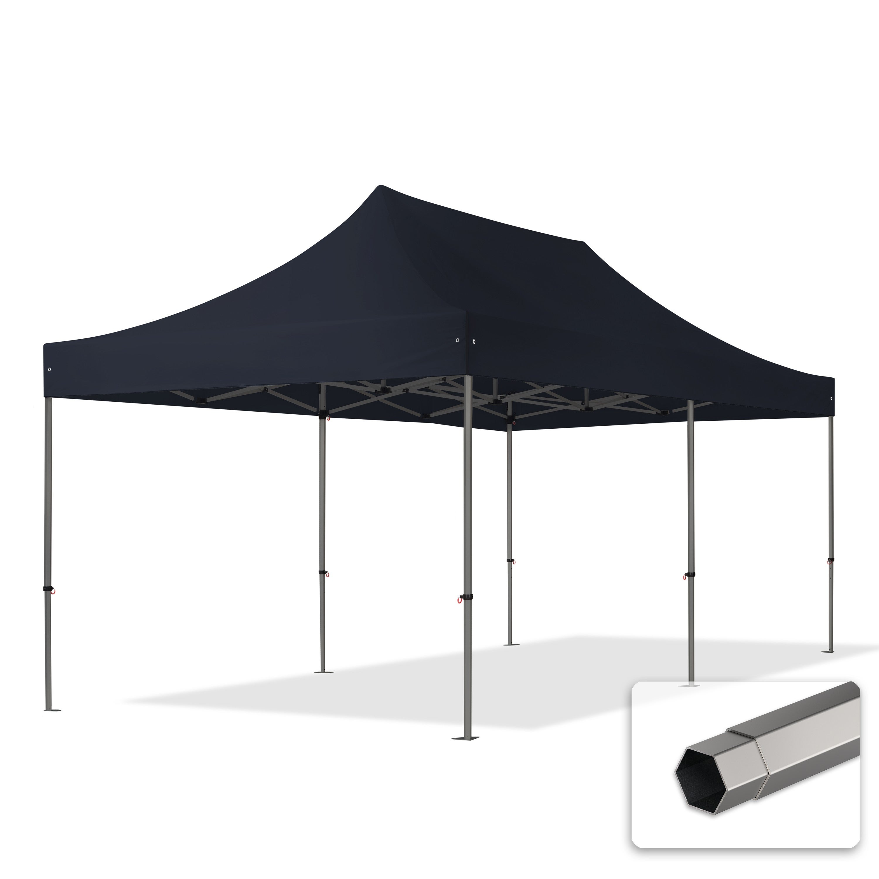 3x6 m Namiot Ekspresowy PREMIUM Stal 40 mm, trudnopalny, czarny