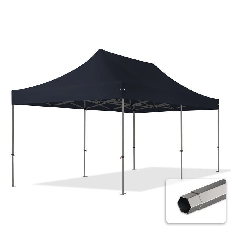 3x6 m Namiot Ekspresowy PREMIUM Stal 40 mm, trudnopalny, czarny