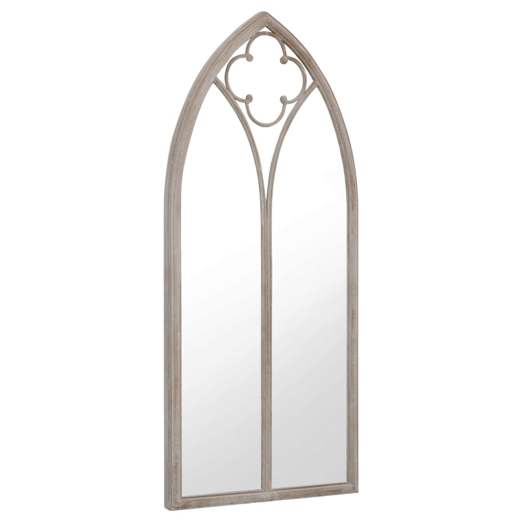 Miroir De Jardin En Fer – Noir, 100x45 Cm, Résistant Aux Intempéries, Déco Extérieur