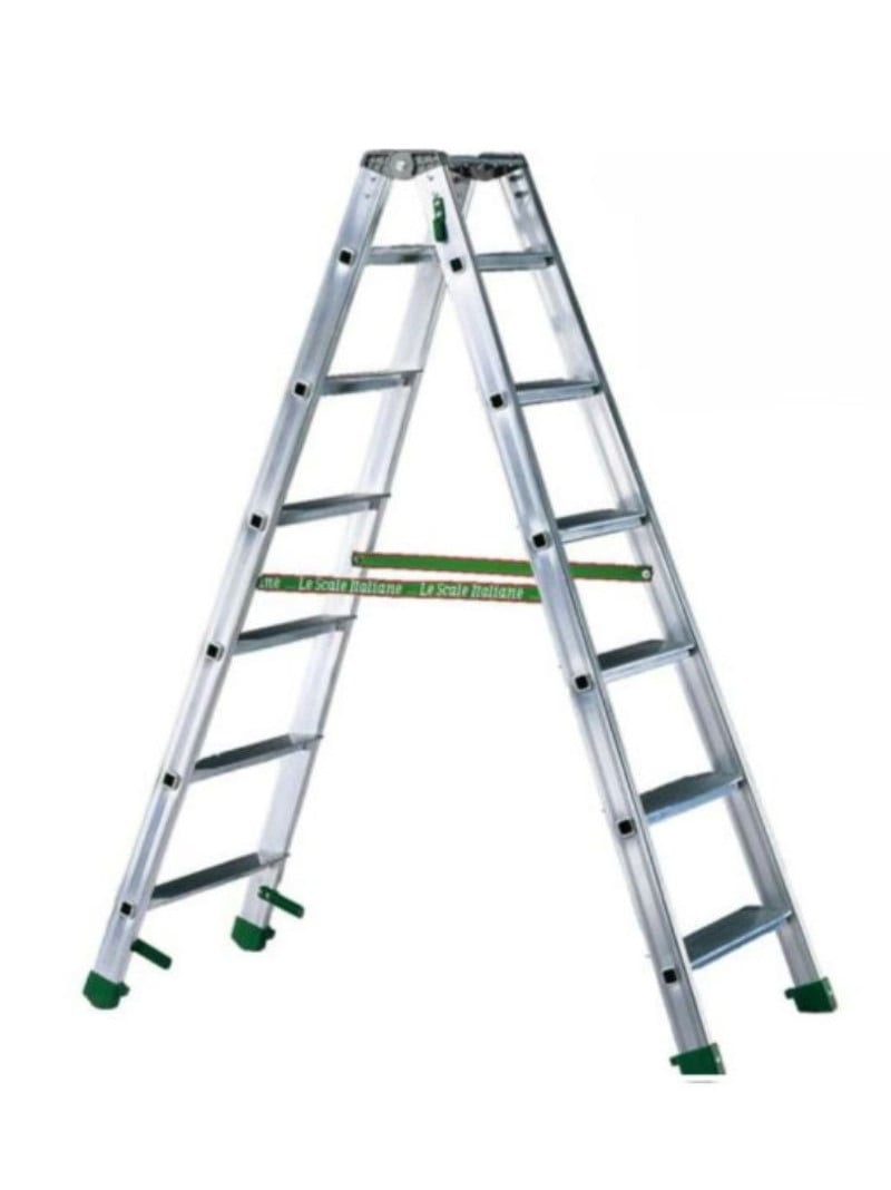 FACAL - Échelle Double Aluminium Marches Plates Dupla - Hauteur de 1m à 3m - 2x5 marches - 2