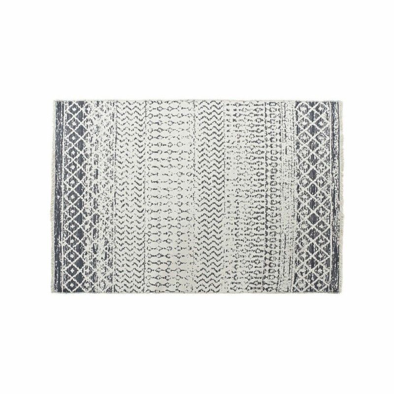 Alfombra dkd home decor blanco gris poliéster algodón (120 x 180 x 1 cm) 8424001857739 s3027246 dkd home decor