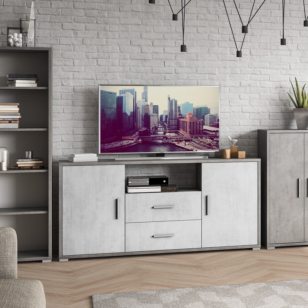 Sarmog Buffet 2 portes 2 tiroirs kit Doublé Collection Ciment - 8