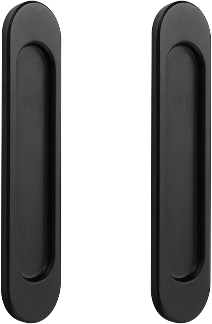 Poignée de porte coulissante ovale autocollante, lot de 2 (noir ...