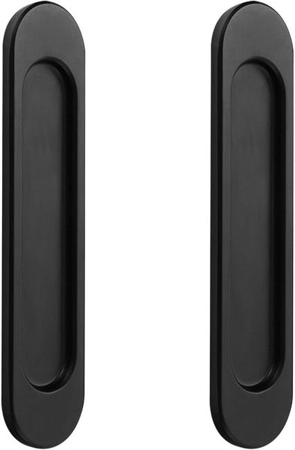 Poignée de porte coulissante ovale autocollante, lot de 2 (noir ...
