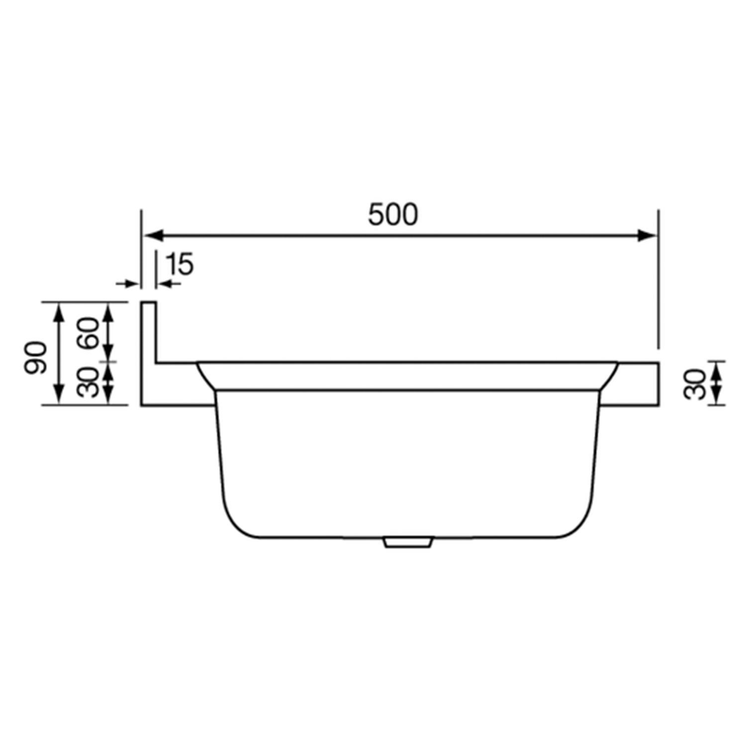 Lavello acciaio inox 1 vasca con gocciolatoio per cucina componibile. Lavelli da appoggio per mobili sottolavello cucine, dimensioni 80x50 cm. - 3