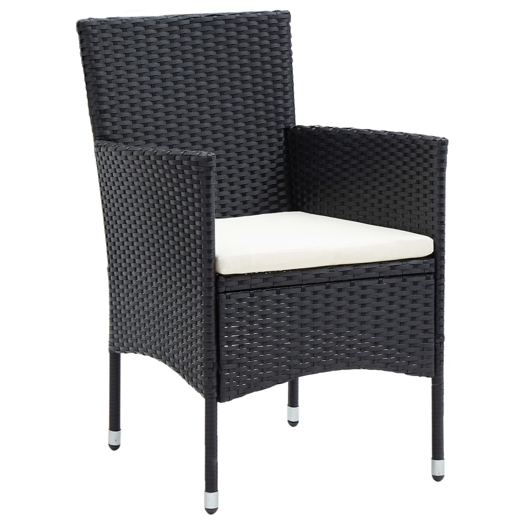 Maison Exclusive - Set Mobili da Pranzo per Giardino 5 pz Nero Polyrattan e Vetro - 6
