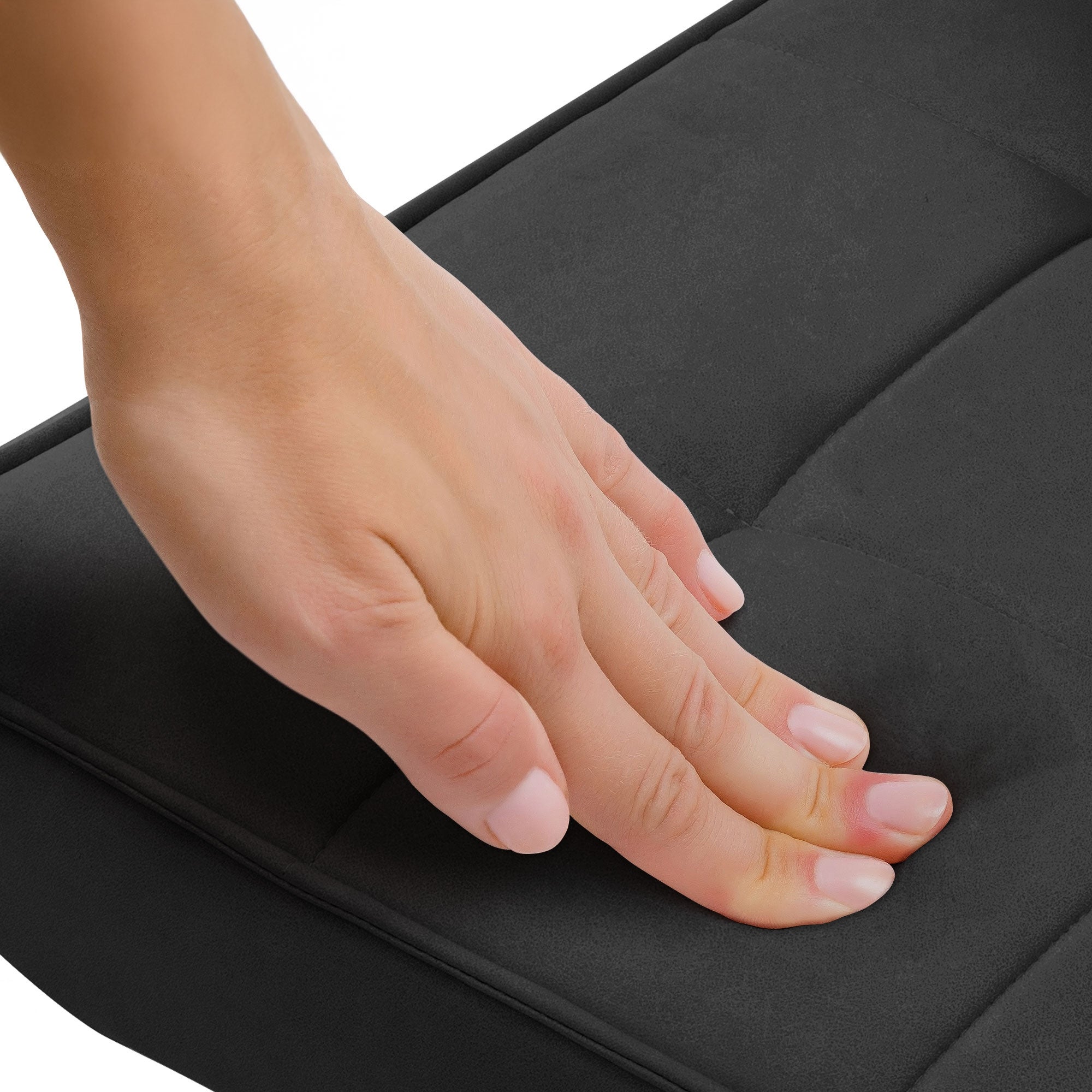 ML Design fotel rozkładany czarny tapicerowany skóra sztuczna PU z czarnymi metalowymi nogami ergonomiczny skrzydłowy z poduszką lędźwiową do relaksu - 8