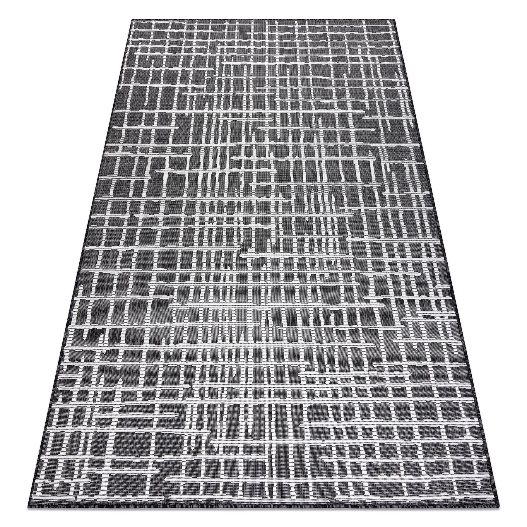 Dywan SZNURKOWY SIZAL SION Kratka, Linie 22144 płaskie tkanie czarny / ecru 160x220 cm