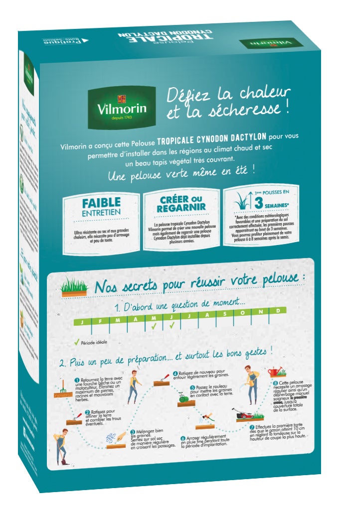 Pelouse Tropicale - Kikuyu - 500 g + Cynodon Dactylon - 500 g - 4
