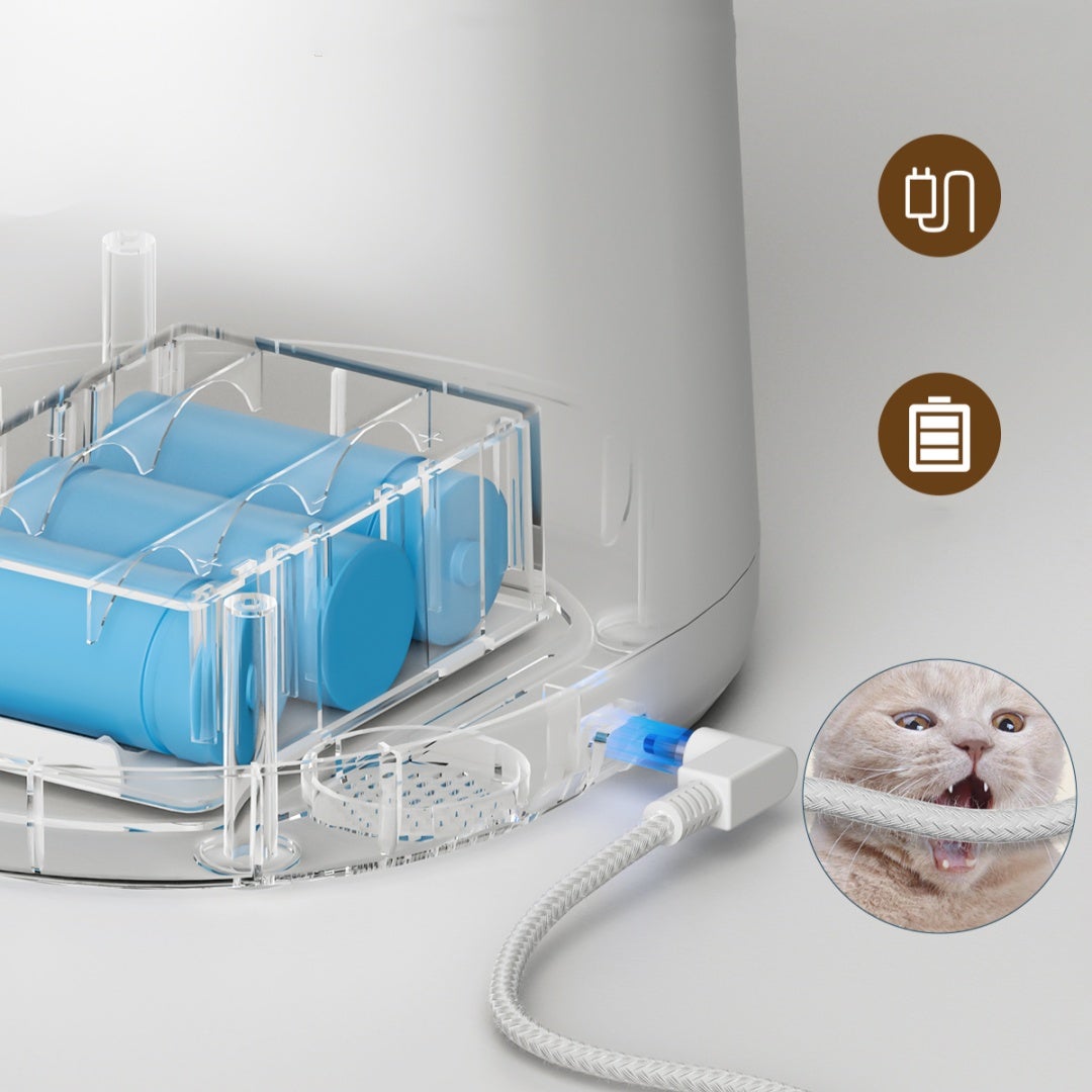 Distributeur de croquettes automatique 2.4G WiFi 4L Mangeoire automatique pour chat Connected App Distributeur de nourriture pour animaux Blanc - 8