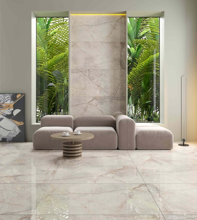 Carrelage sol/mur effet marbre gris Arch l.120 x L.60 cm