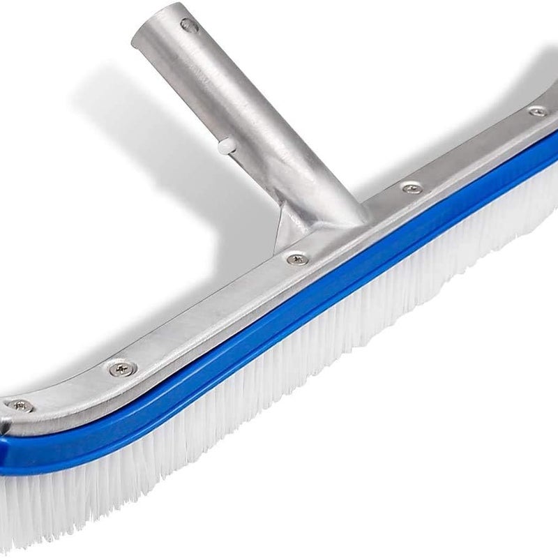 Szczotka do ścian i płytek basenowych, 45,7 cm polerowanego aluminium i wytrzymała winylowa tylna głowica czyszcząca, przeznaczona do czyszczenia ścia