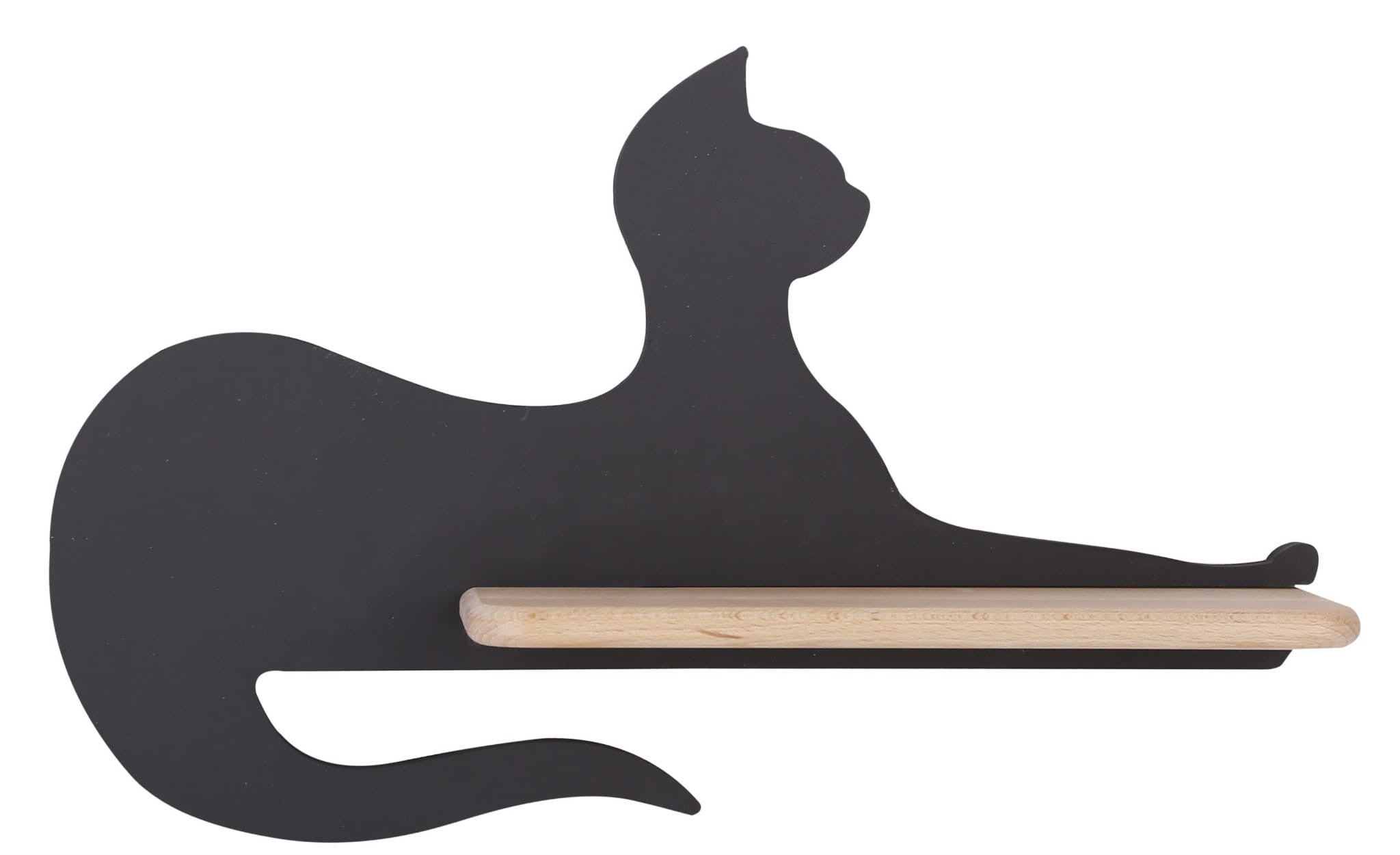 Kinkiet ścienny Cat jasne drewno i czarny LED 5W 4000K 250lm czarny kot wym: 26 x 36,3 x 12 cm metal IP20 Candellux