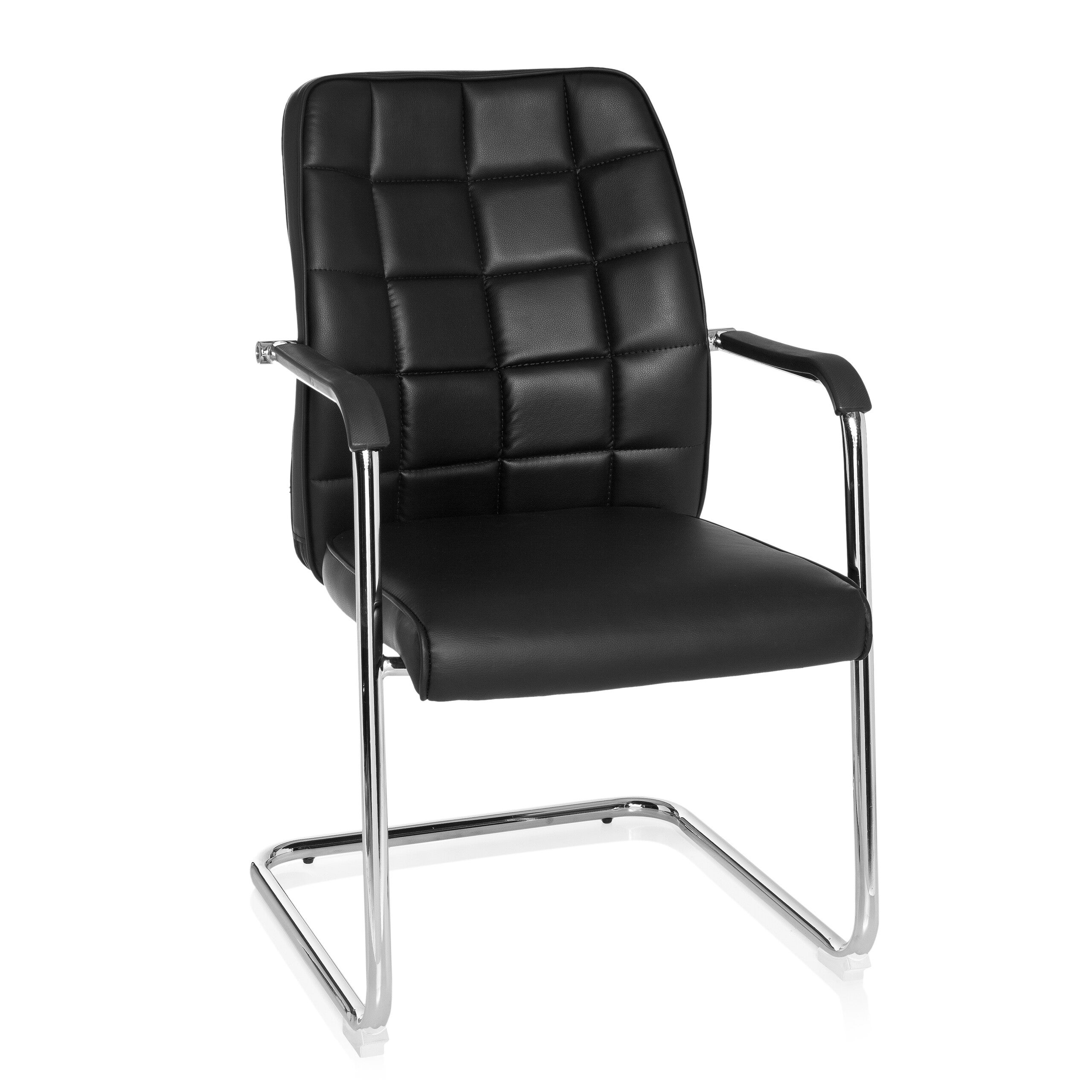 Krzesło konferencyjne / wspornik / krzesło FLEXO V PU czarny hjh OFFICE