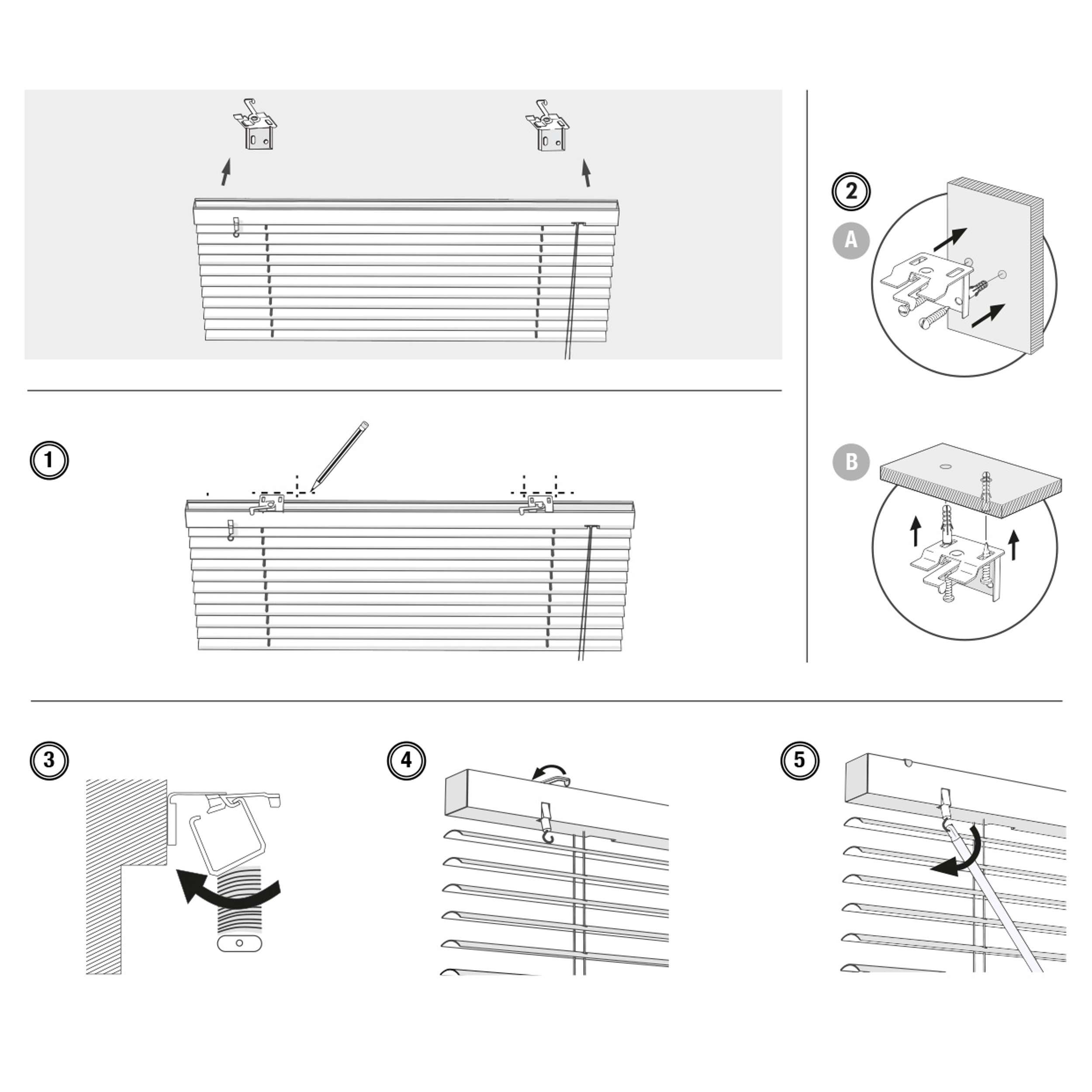 Persianas Venezianas de Alumínio com Cordão Autoblocante, Cinza-Pedra 105x250 - 6