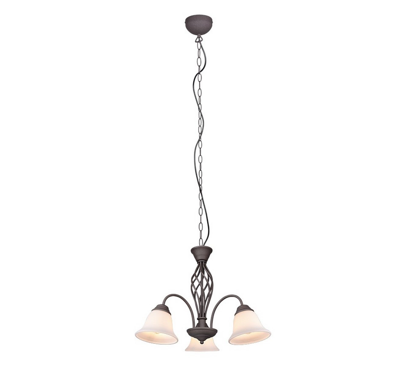 Lampa wisząca RUSTICA patynowana miedź-biała 3 x E14 x 40W wym:150x55x55cm Trio
