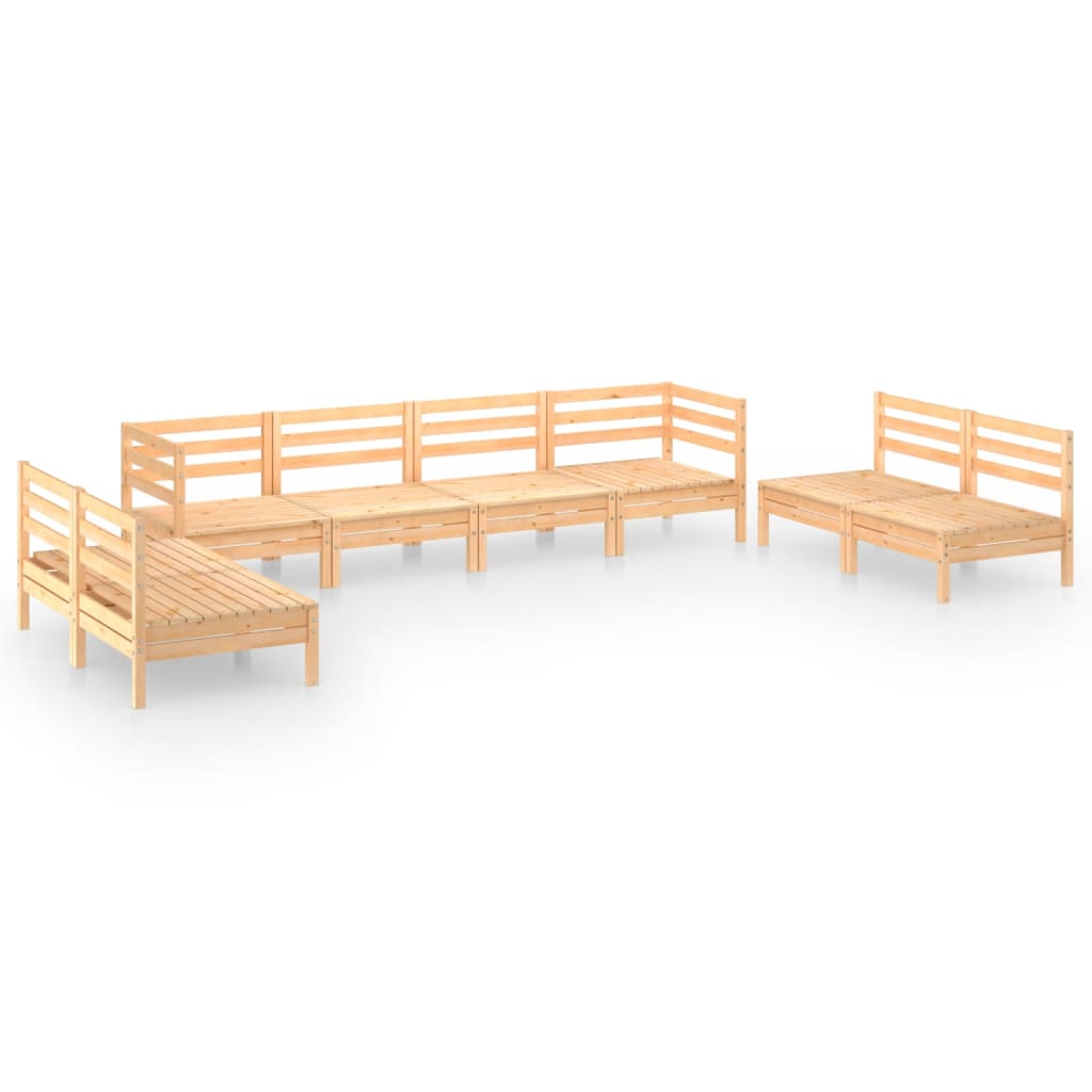 Salon bas de jardin en Bois Marron 7 personnes - 2