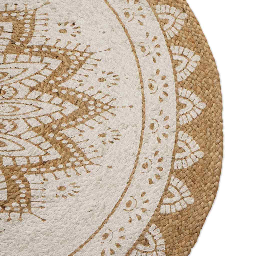 Alfombra - Hecha a mano antideslizante - Yute - Natural con estampado ...