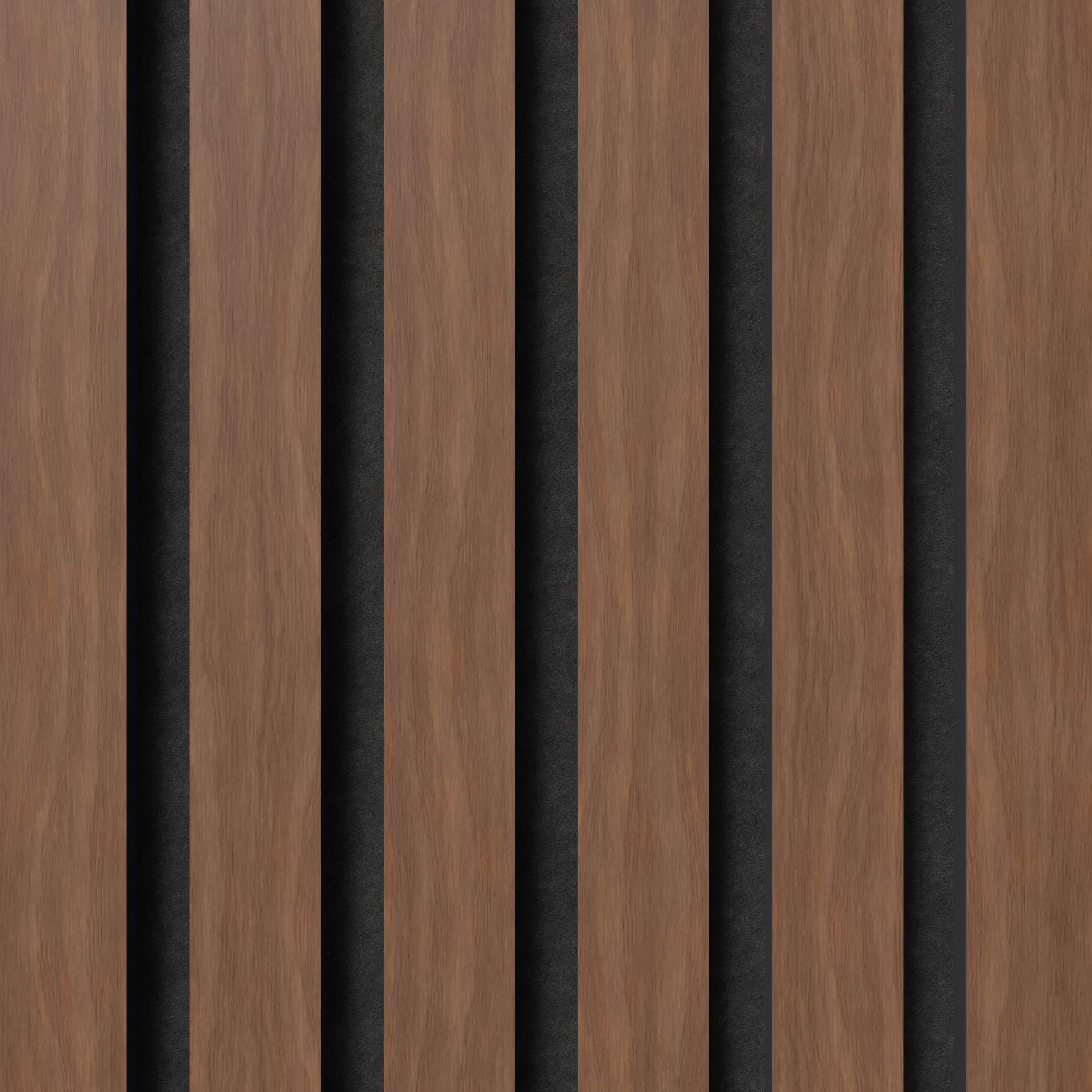 Lot de 2 panneaux tasseaux acoustiques MDF décor noyer américain, feutrine noire, 240x32 cm Nordic Acoustics - 3