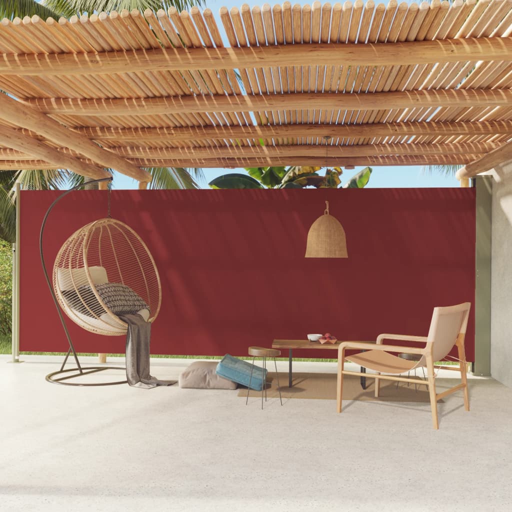 Maison exclusive - toldo lateral retráctil de jardín rojo 200x600 cm