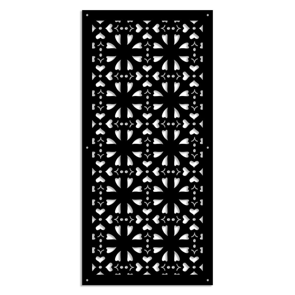 KSZTAŁT - Panel perforowany z PVC - Osłona przeciwsłoneczna - Rozmiar 47x94 cm - Grubość 1 cm - Kolor CZARNY