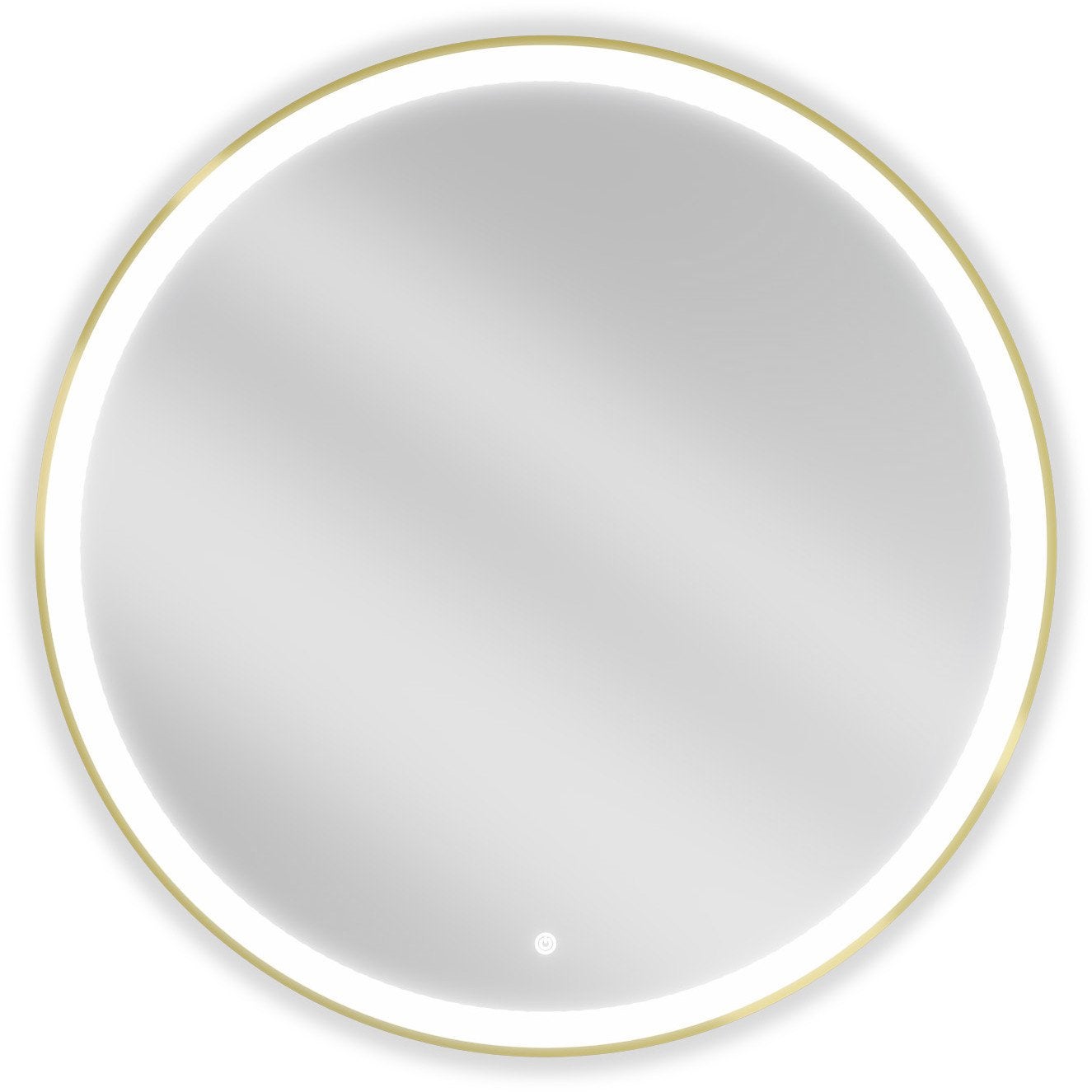 Mexen Esso lustro łazienkowe podświetlane, okragłe 90 cm, LED 6000K, antypara, rama złota - 9825-090-090-611-50