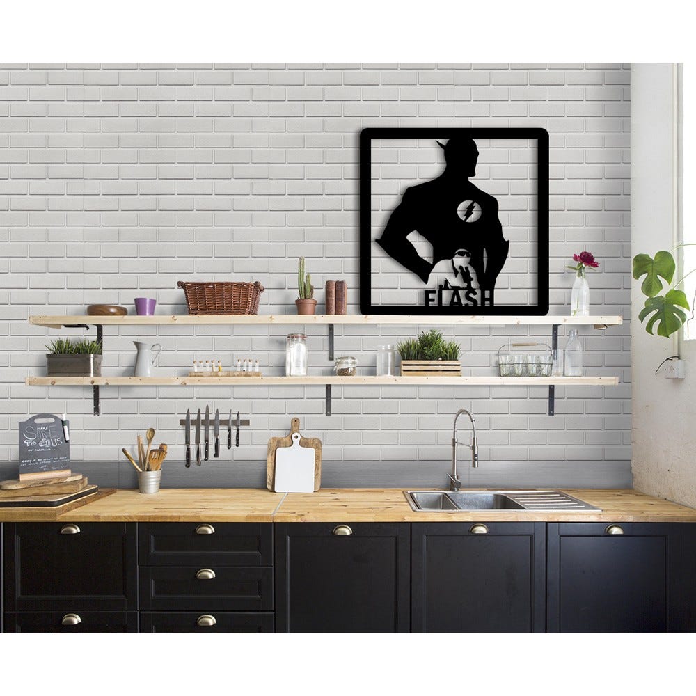 Tablau Pvc FLASH- Tableau Moderne En Pvc Massif 48 X 48cm noir | Leroy Merlin