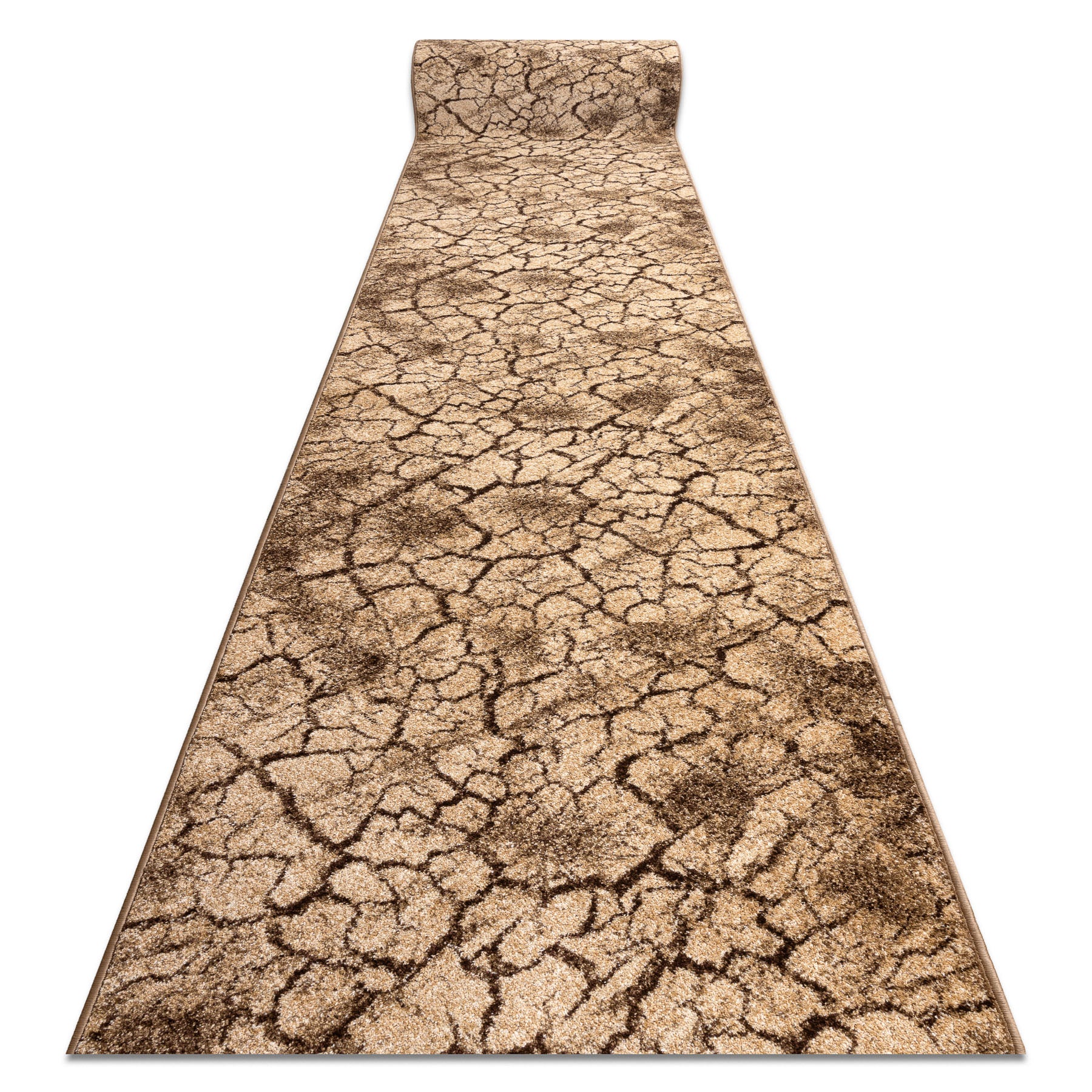 Alfombra de pasillo karmel terra suelo agrietado - tuerca 80cm 80x1050 cm