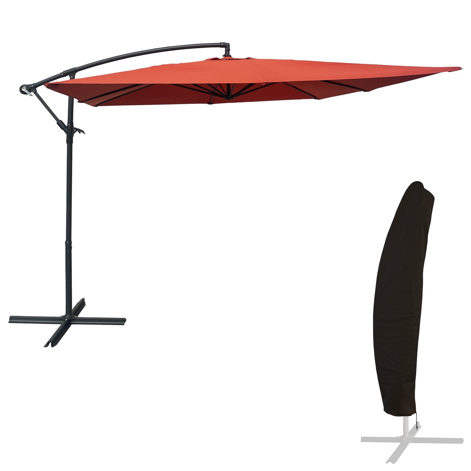 Parasol kwadratowy Offset MOLOKAI 2.7x2.7m terakota + pokrowiec