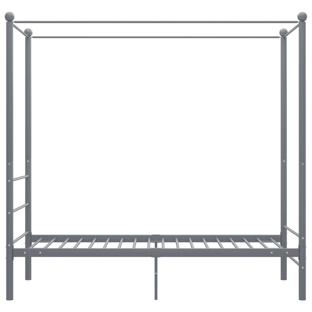 Cadre de lit à baldaquin sans matelas gris métal 90x200 cm vidaXL - 4