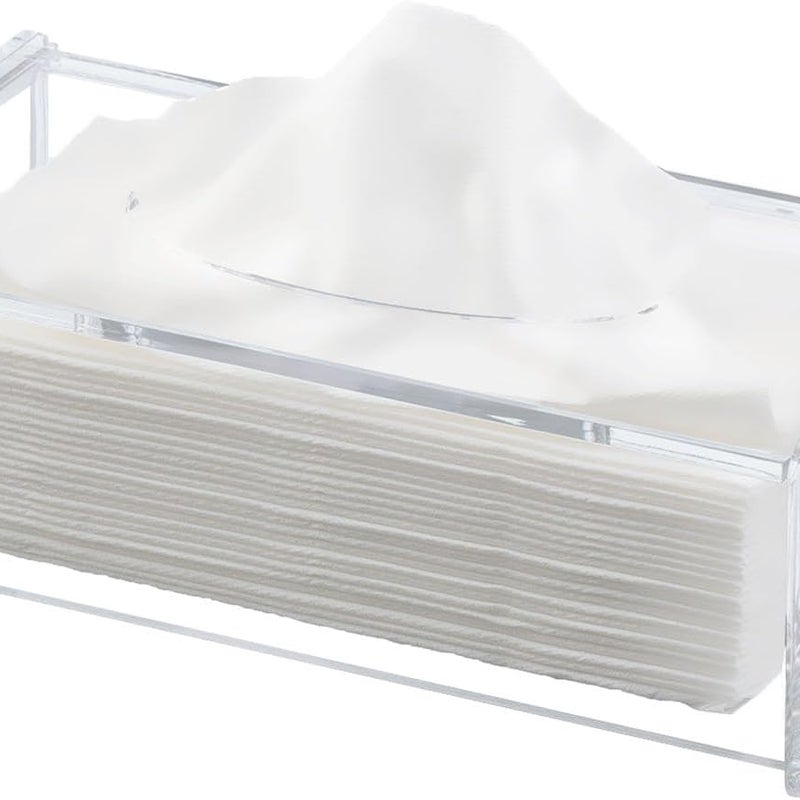 Przezroczyste pudełko na chusteczki akrylowe z pokrywką i dozownikiem chusteczek