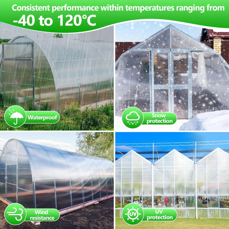 Plaque de polycarbonate creux 10,25 m² 14 unités Plaques à double paroi 4mm d'épaisseur Serre abri - 4