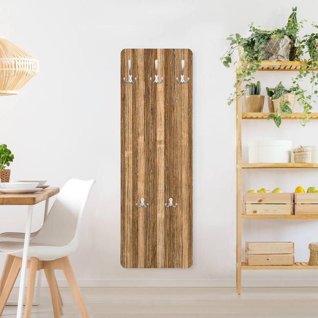 PORTE MANTEAUX EN ROTIN BAMBOU 3 PATERES L535 Naturel - Vendu PORTE MANTEAUX EN ROTIN BAMBOU 3 PATERES L535 Naturel - Vendu