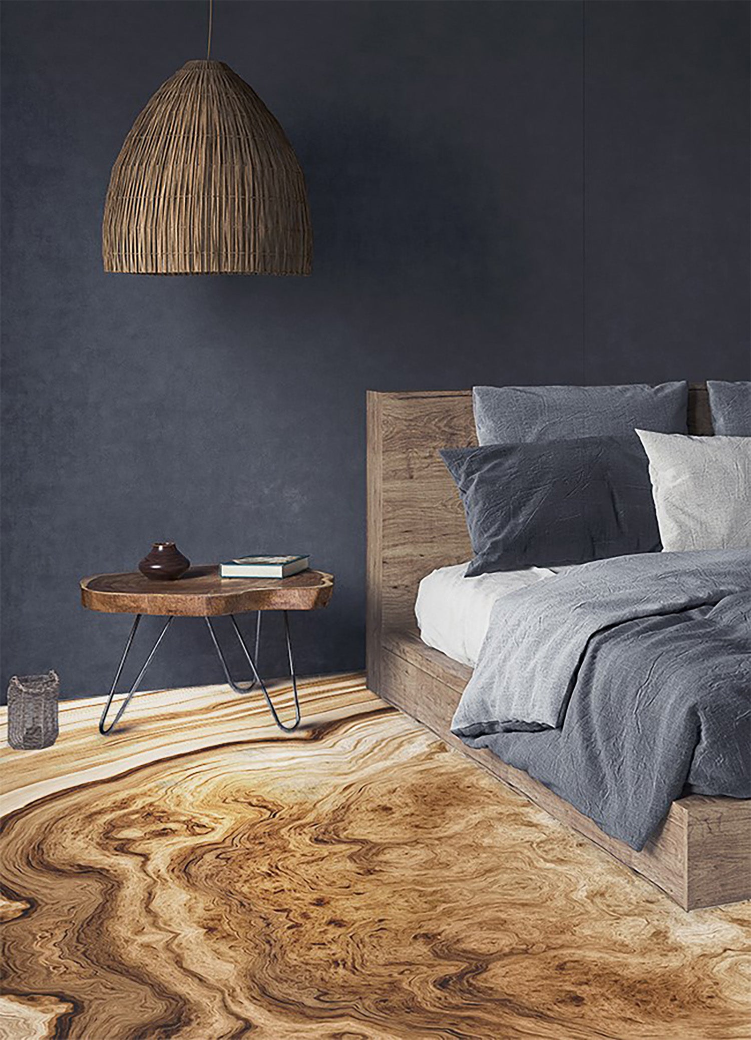 Dywan winylowy drewniane słoje, mata winylowa do pokoju naturalny wzór 80x120 cm – Tulup - 4