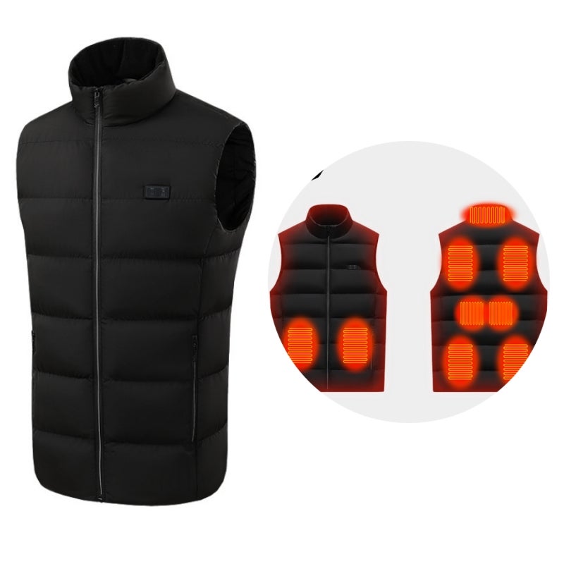 Gilet Chauffant électrique USB Pour Homme Et Femme - 15 Zones De Chaleur - 2 Modes - Lavable - Pour Ski, Rando, Moto, Camping