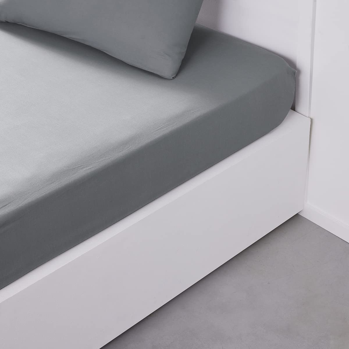 Drap housse TODAY ESSENTIAL Gris 90 x 190 cm - 4
