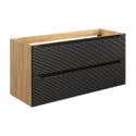 Mobile sottolavabo YOKA – 2 cassetti – Rovere chiaro e nero – L120 × ...