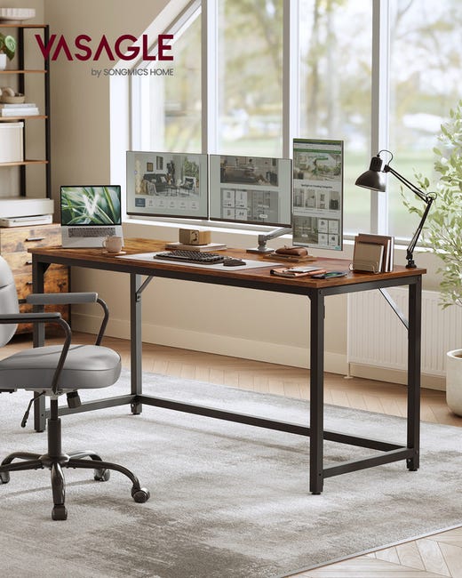 Bureaux et tables d'ordinateur marron avec étagères Bureaux et tables d'ordinateur marron avec étagères