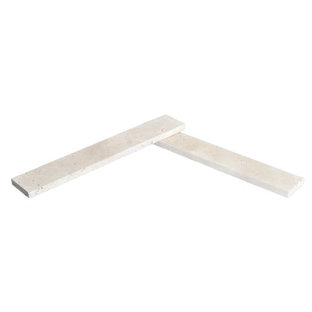 Chevron Travertin Beige Clair 1er choix Vieilli 30,5x5x1 cm