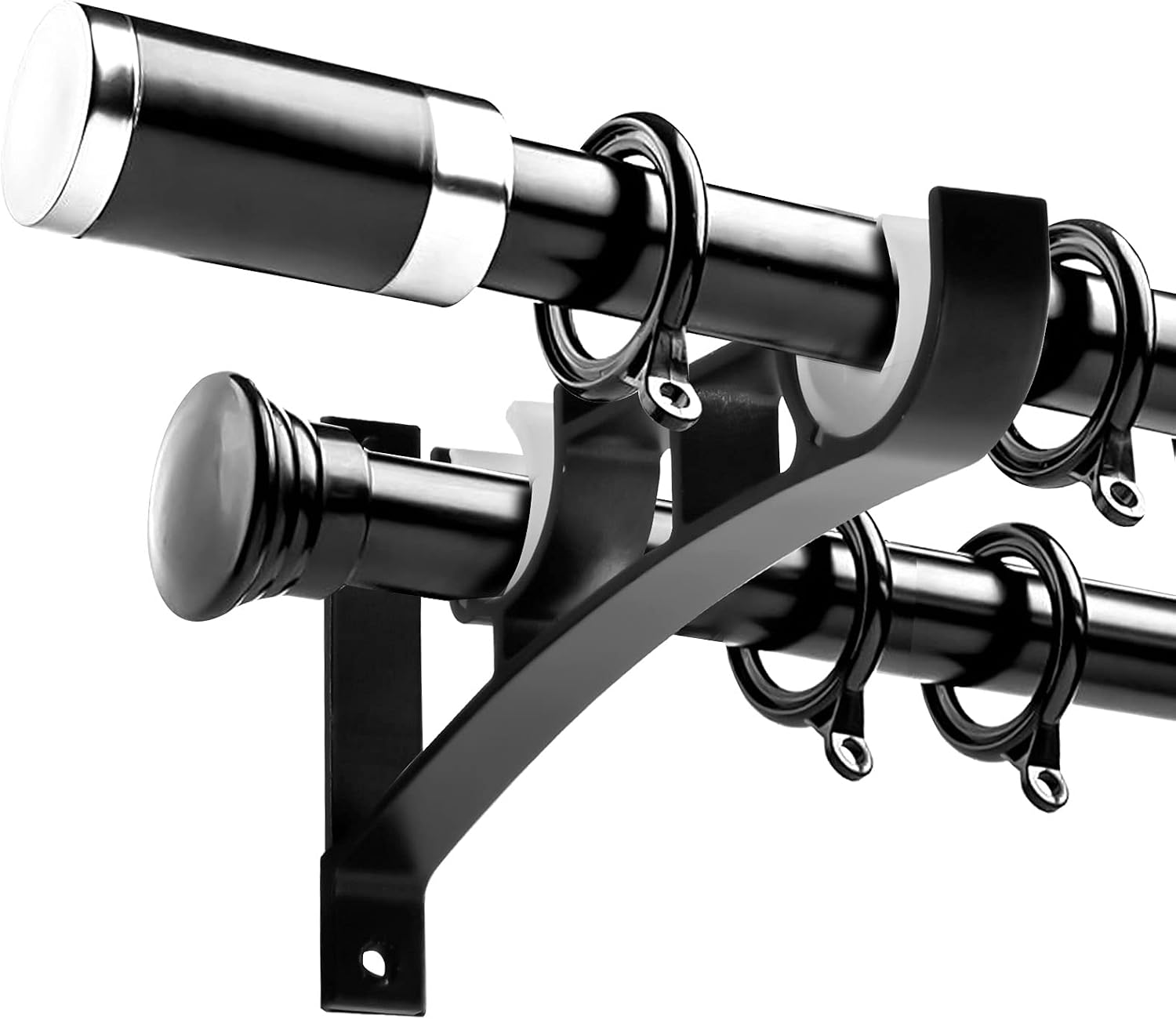 Supports de tringle à rideaux en alliage d'aluminium pour double ...