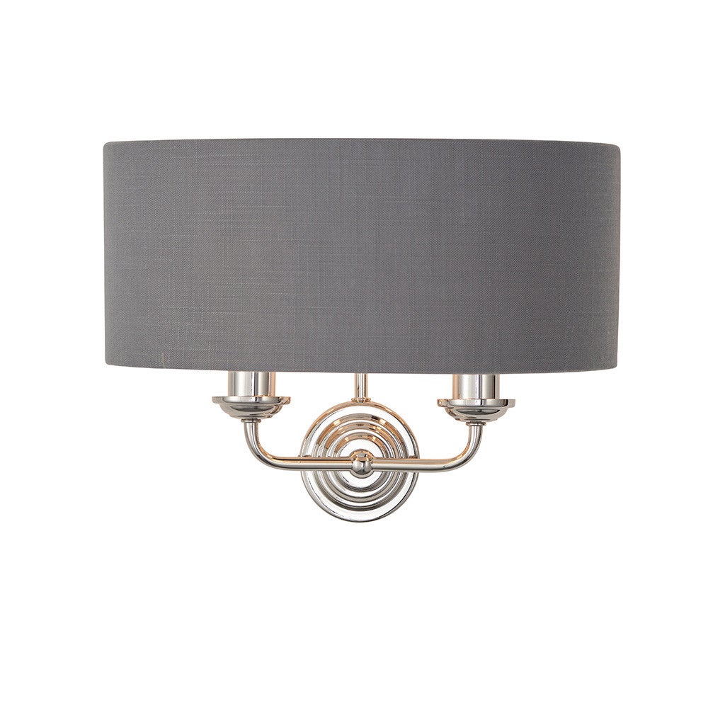 Kinkiet HIGHCLERE niklowy 2xE14x15W metal wym:25x35x18cm IP20 Endon